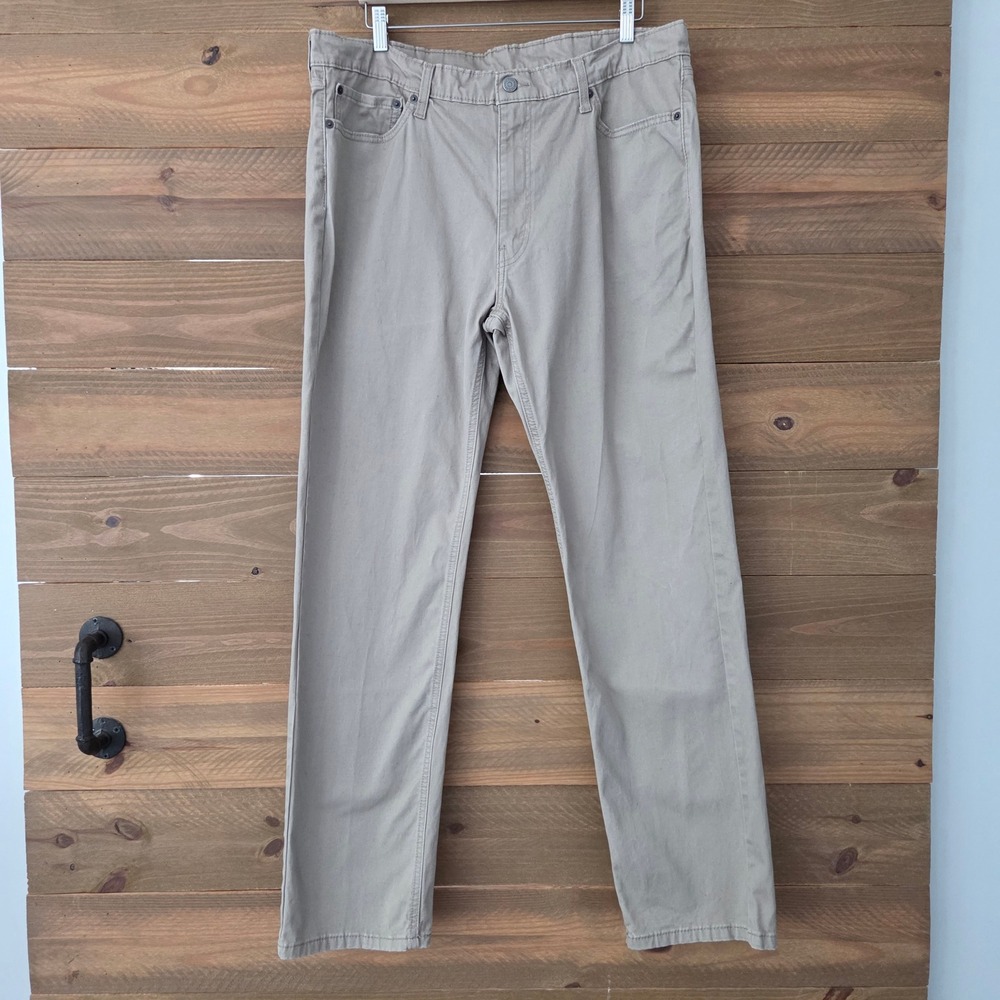 Levi's 541 Athletic Taper Khaki Tan Stretch Twill Pants Mens 38x34